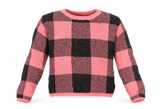 H&M Girls Pink Check  Pullover Jumper Size 9-10 Years