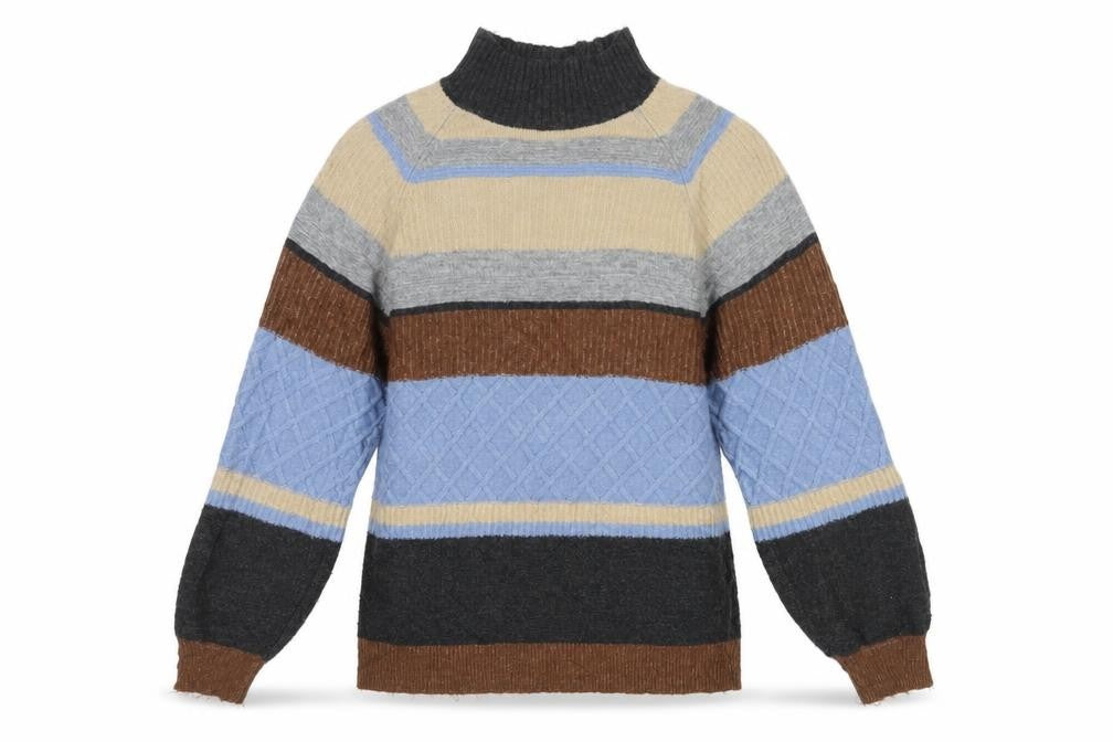 Warehouse Womens Grey Striped  Pullover Jumper Size 10