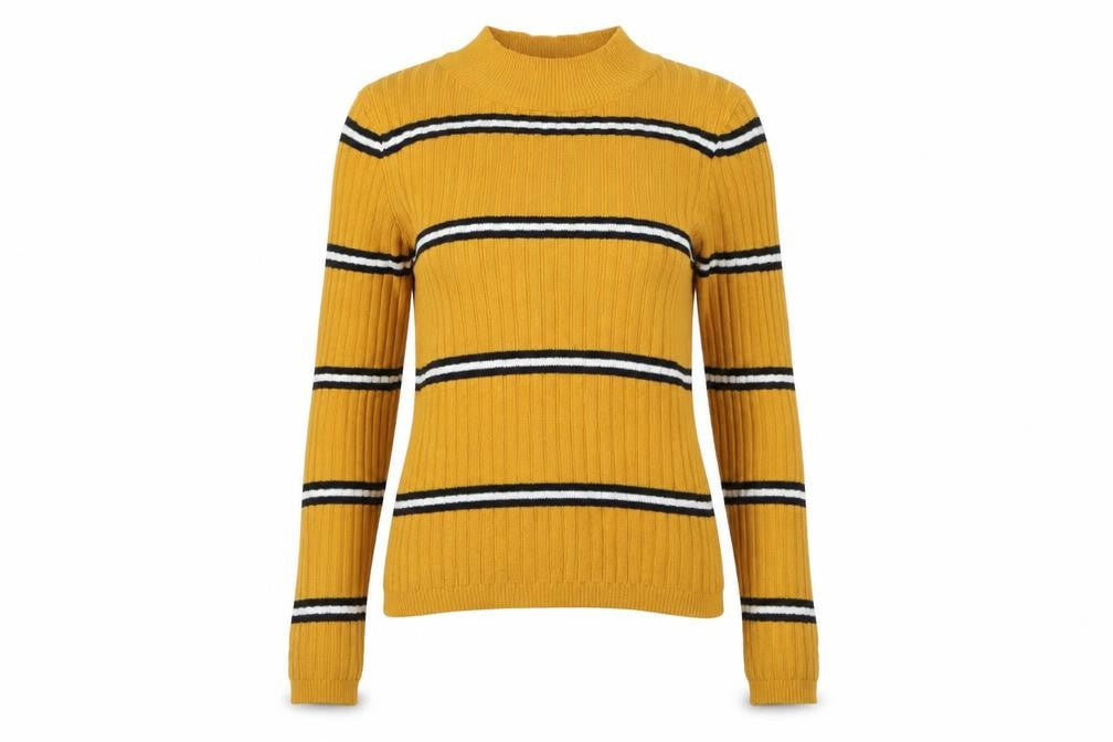 Primark Womens Yellow Striped  Pullover Jumper Size S