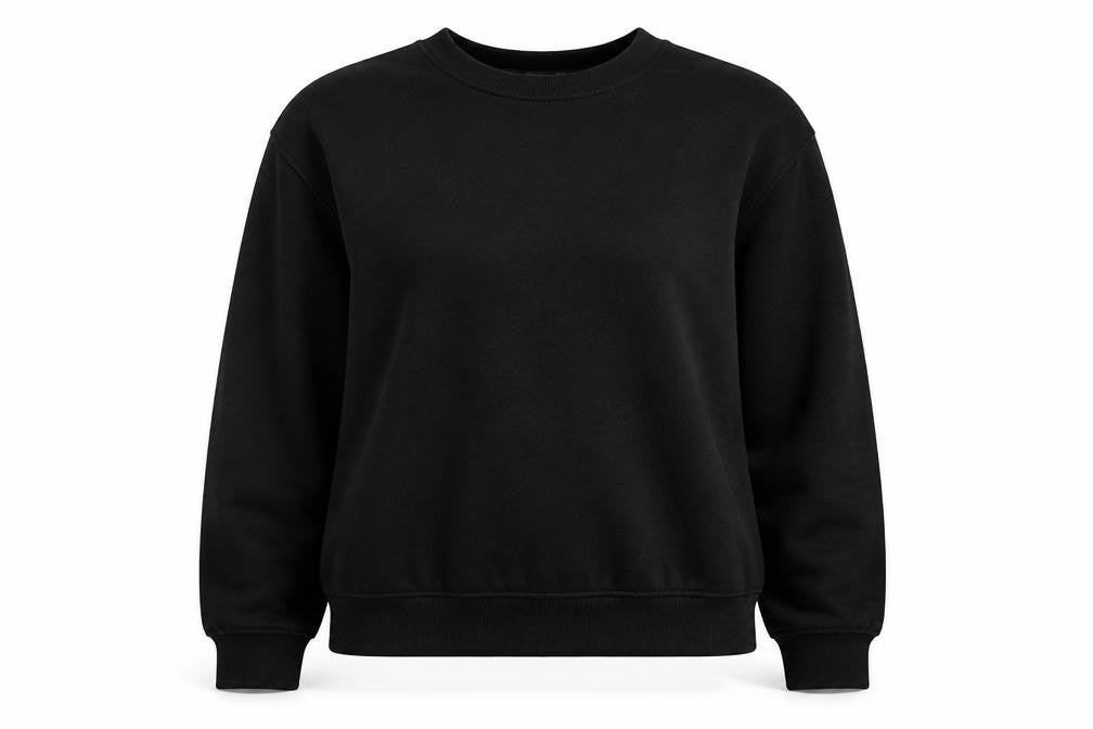 Front view of Primark women’s black pullover sweatshirt, size XS