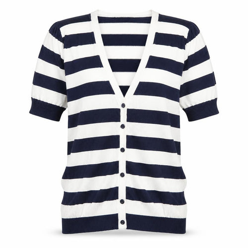 MNG Womens Blue Striped Knit Cardigan Jumper Size S