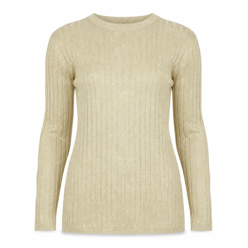 Front view of Jumper women’s gold knit jumper, size M