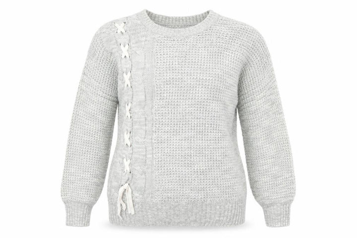 Matalan Womens Grey   Pullover Jumper Size L  - ribbon detail