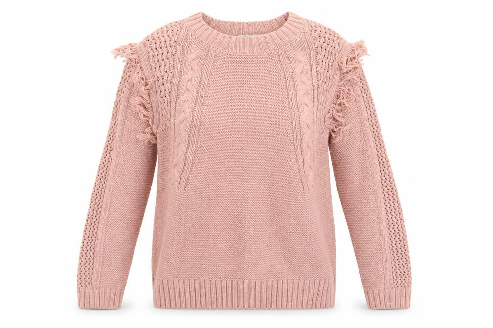 Front view of TU women’s pink jumper, size UK 12