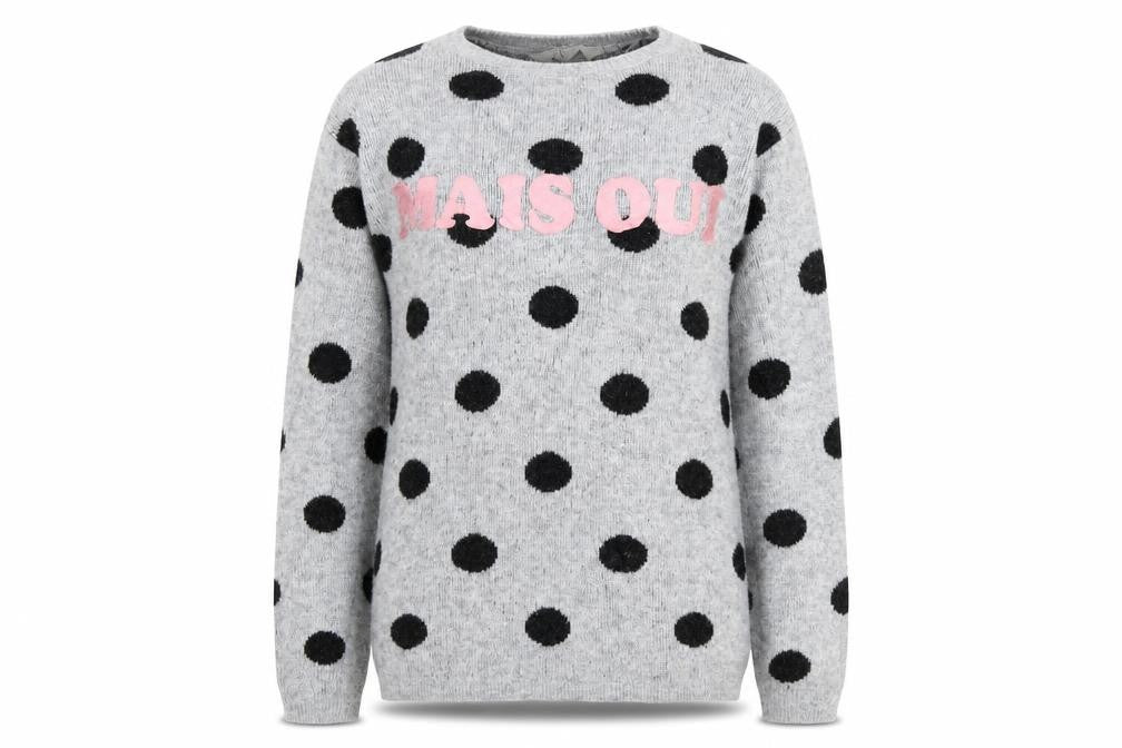 H&M Girls Grey Polka Dot Knit Pullover Jumper Size 13-14 Years