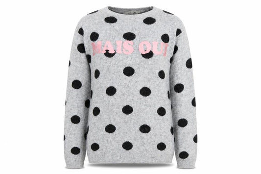 H&M Girls Grey Polka Dot Knit Pullover Jumper Size 13-14 Years