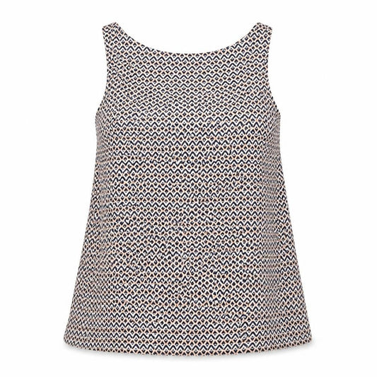 Front view of Primark women’s multicoloured geometric chiffon camisole blouse, size UK 14