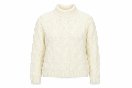 Front view of M&Co women’s ivory jumper, size UK 12