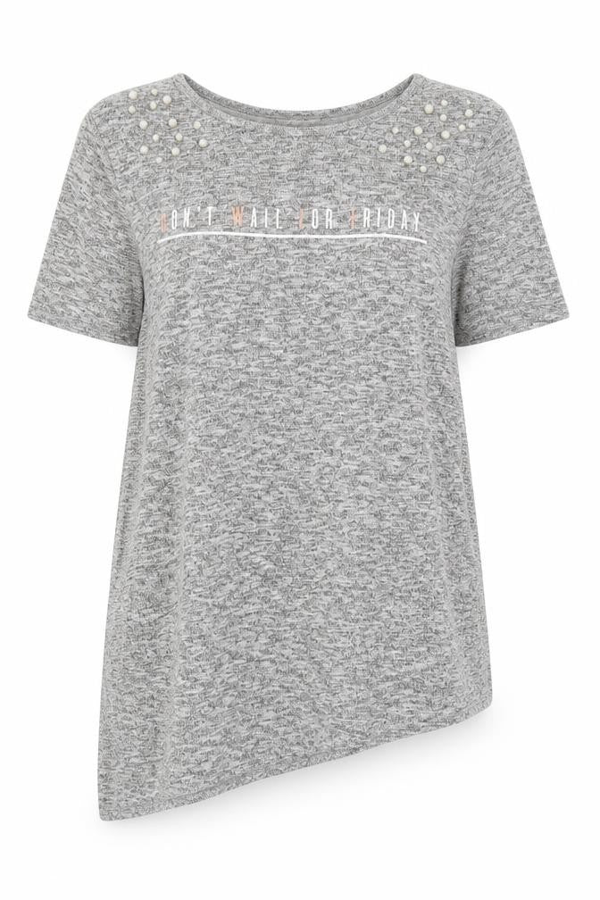 Matalan Womens Grey Basic T-Shirt Size 14 - Don't Wait For Friday