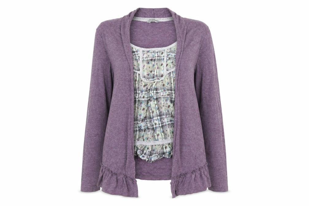 Front view of Marks & Spencer Collection women’s purple jumper, size UK 10