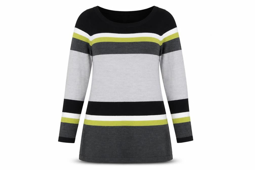 George Womens Grey Striped  Fit & Flare  Size 12