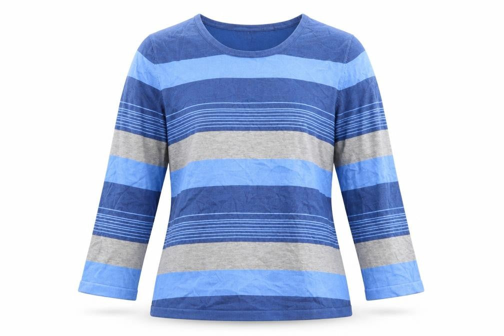 Chianti Womens Blue Striped  Pullover Jumper Size L