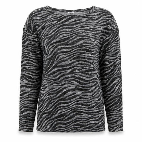 F&F Girls Grey Animal Print  Pullover Jumper Size 13 Years
