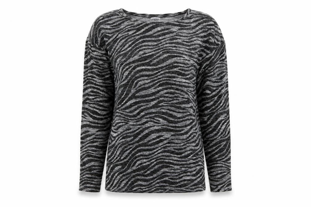 F&F Girls Grey Animal Print  Pullover Jumper Size 13 Years