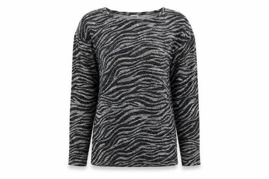 F&F Girls Grey Animal Print  Pullover Jumper Size 13 Years