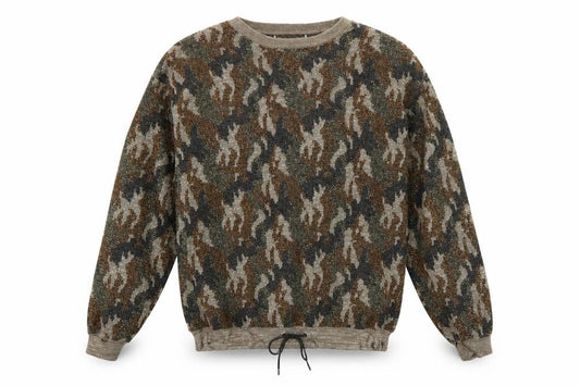 Front view of Next women’s multicoloured geometric jumper, size UK 12, - glittery