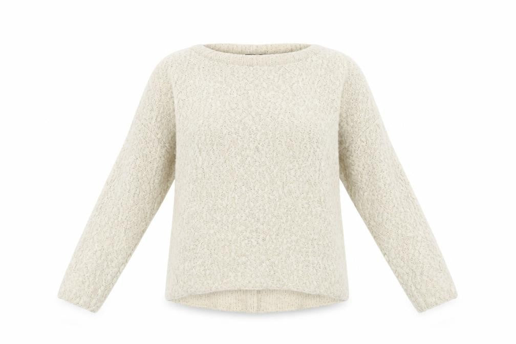 Front view of Topshop women’s ivory jumper, size UK 8