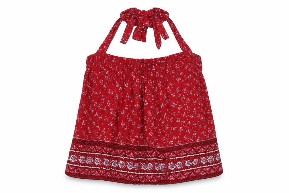 Front view of New Look women’s red camisole blouse, size UK 8