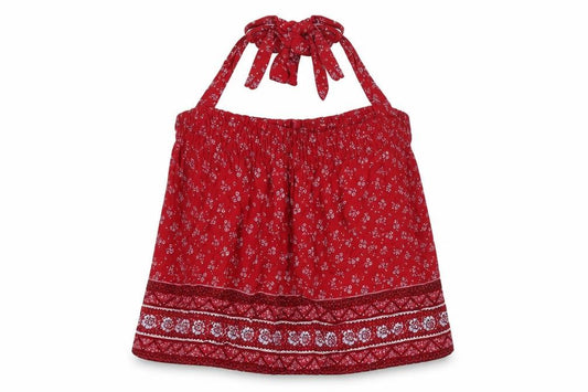 Front view of New Look women’s red camisole blouse, size UK 8
