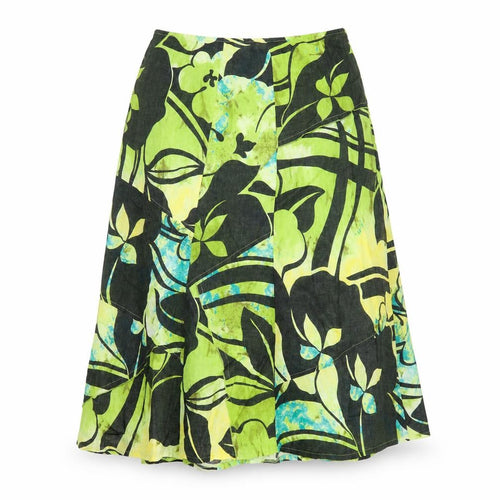 Libra Womens Green Floral  A-Line Skirt Size 12