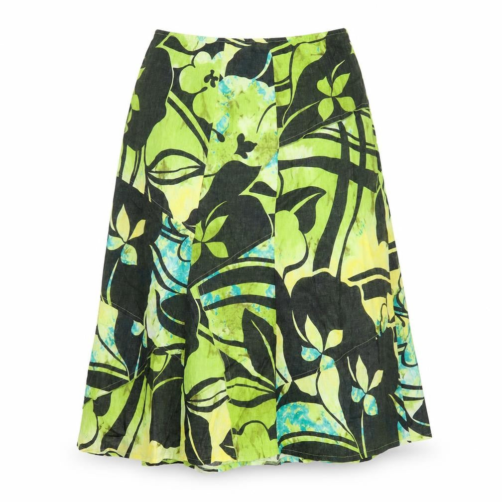 Libra Womens Green Floral  A-Line Skirt Size 12