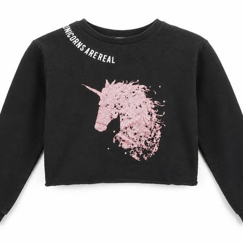 Primark Girls Black   Pullover Jumper Size 9 Years  - Unicorn