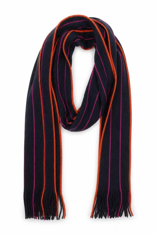 Preworn Unisex Black Striped  Scarf Scarves & Wraps One Size