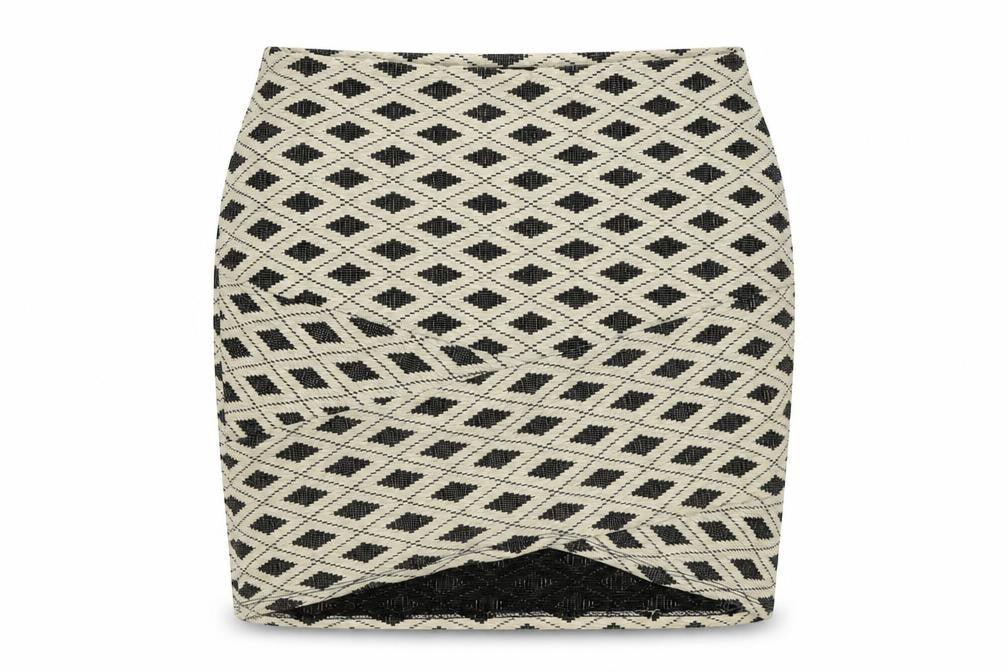 Preworn Womens Beige Geometric  Bandage Skirt Size M