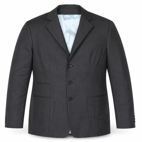 Preworn Mens Grey Striped  Jacket Suit Jacket Size 46