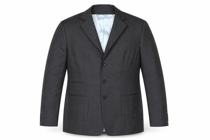 Preworn Mens Grey Striped Jacket Suit Jacket Size 46