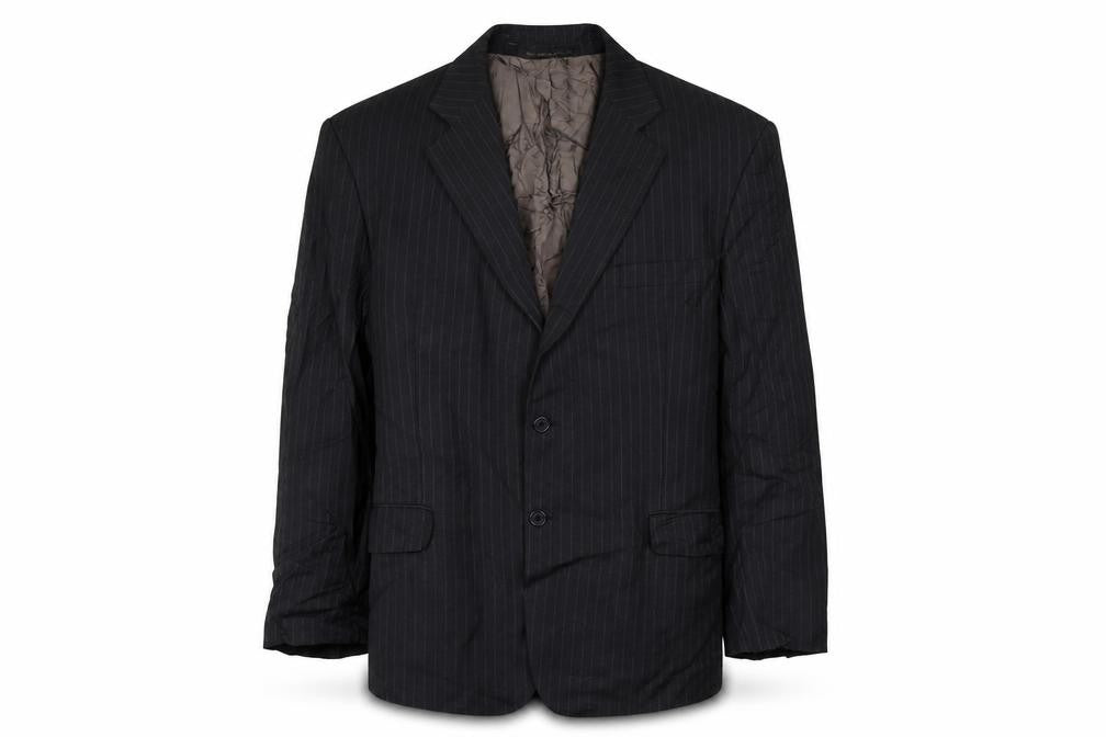 Marks & Spencer Mens Black Striped  Jacket Suit Jacket Size 44
