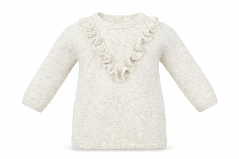 F&F Girls Beige  Knit Pullover Jumper Size 3-6 Months