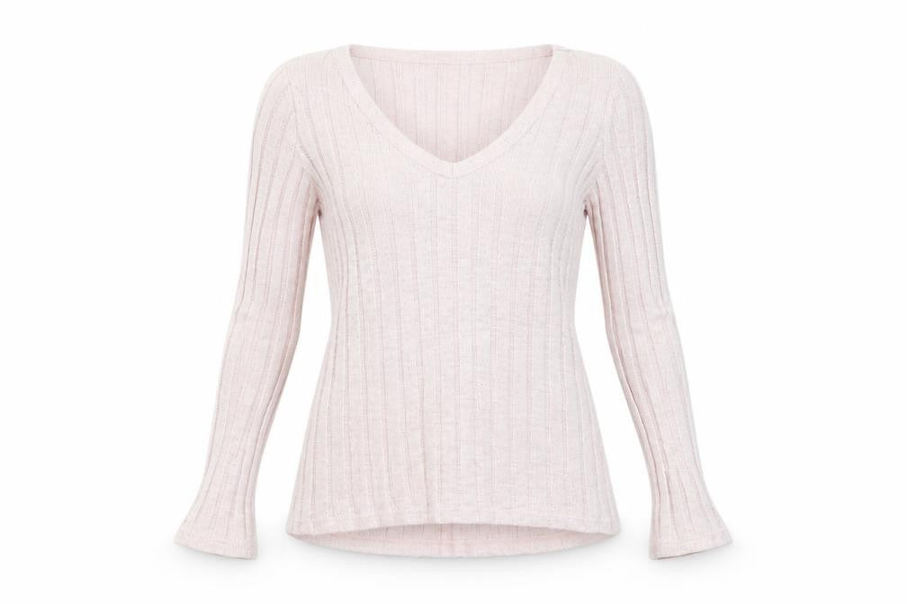 Front view of Topshop women’s pink jumper, size UK 10