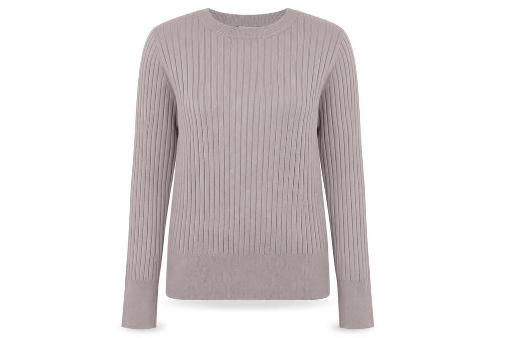 Front view of H&M women’s grey jumper, size M