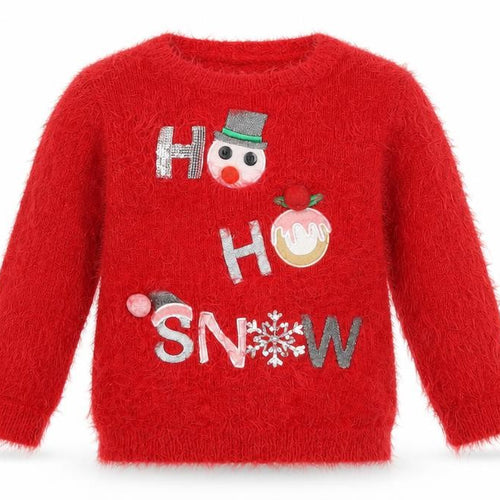 Evie Girls Red   Pullover Jumper Size 2 Years  - christmas