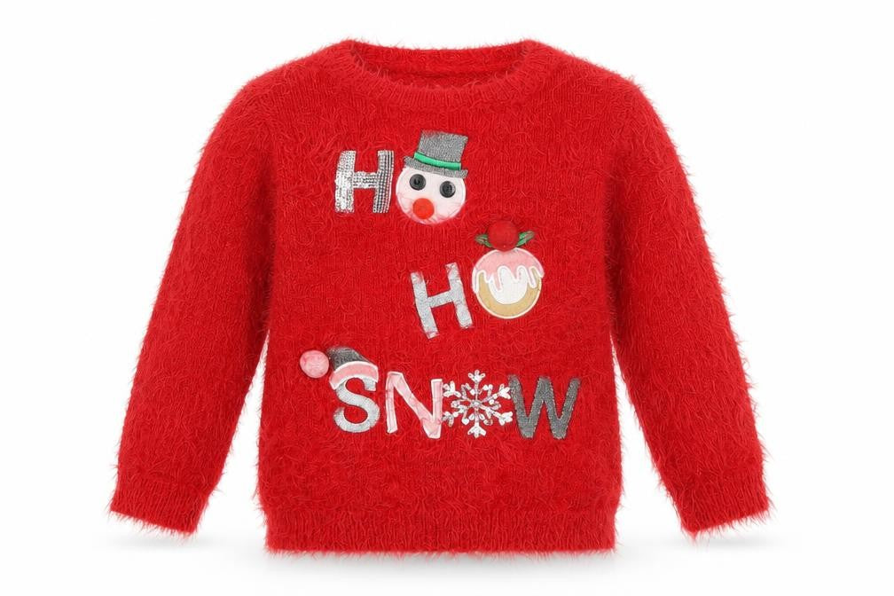 Evie Girls Red   Pullover Jumper Size 2 Years  - christmas