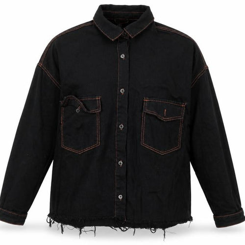 Missguided Womens Black  Denim Jacket  Size 8