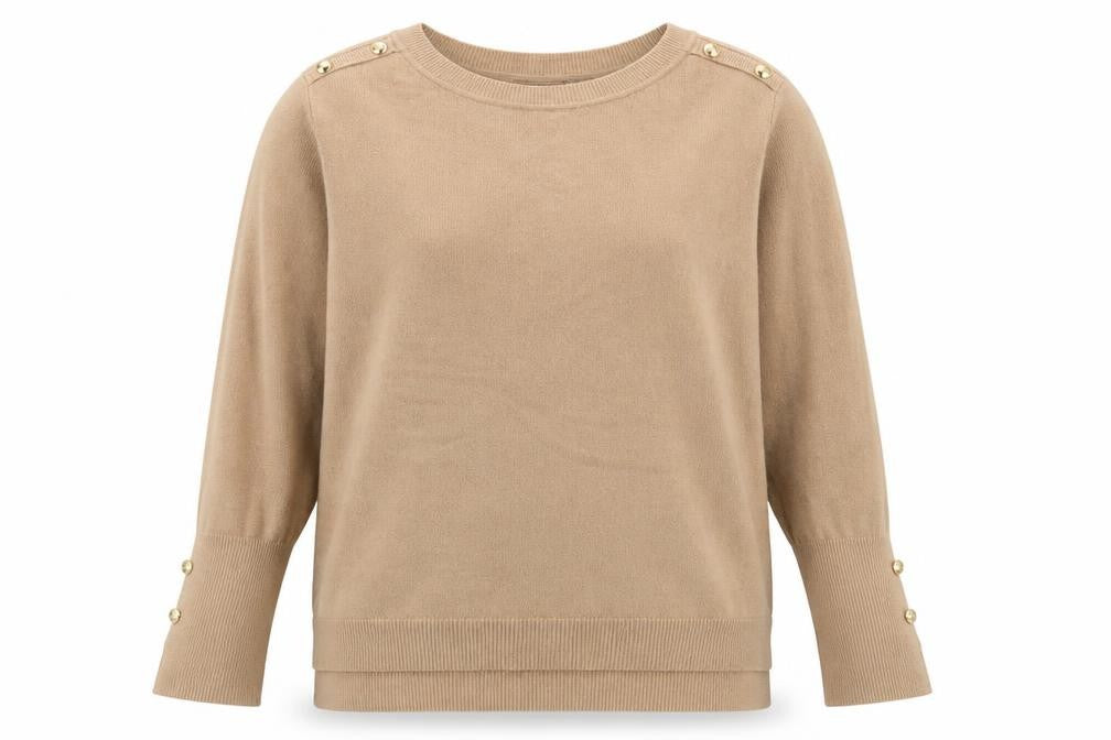 Front view of Primark women’s brown knit jumper, size M