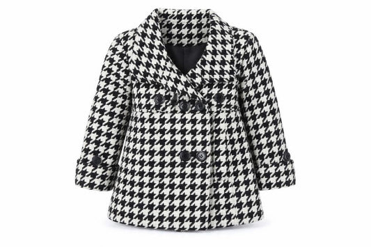 Front view of Papaya women’s white check jacket, size UK 4