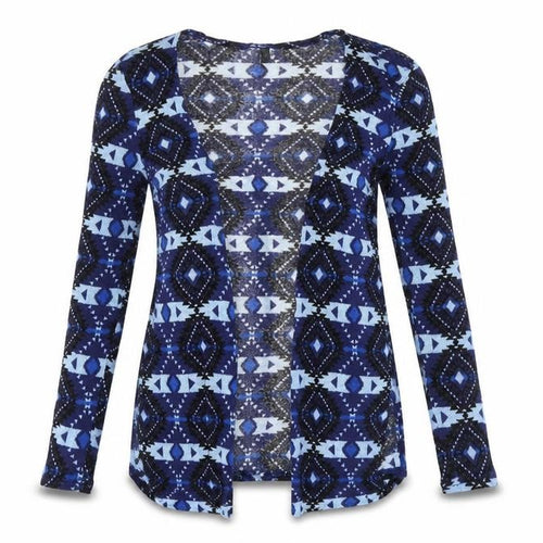 Divided by H&M Womens Blue Geometric Knit Cardigan Jumper Size 6