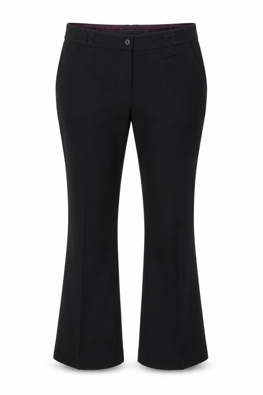 Front view of Atmosphere women’s black trousers, size UK 10, 27.5-inch leg