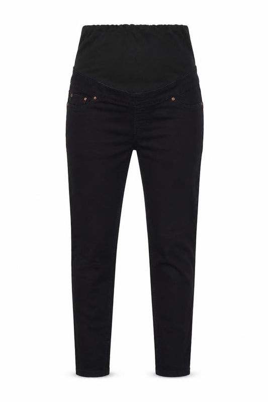 Front view of New Look women’s black denim skinny jeans, size UK 10, 23-inch leg