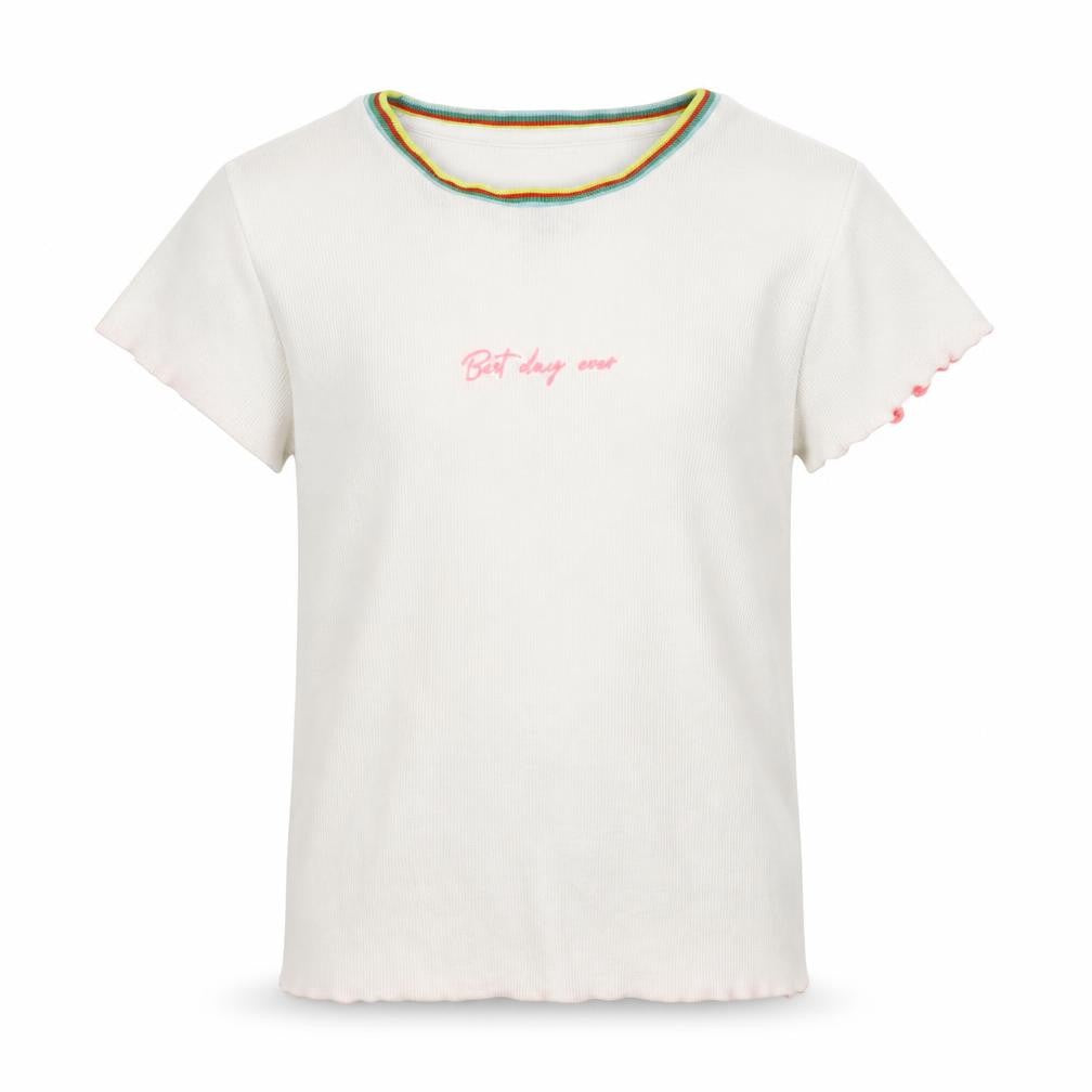 M&S Girls White   Ringer T-Shirt Size 10-11 Years