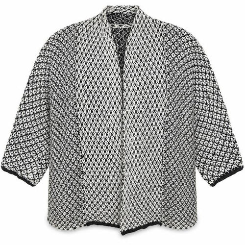 Preworn Womens Black Houndstooth  Cardigan Jumper Size L