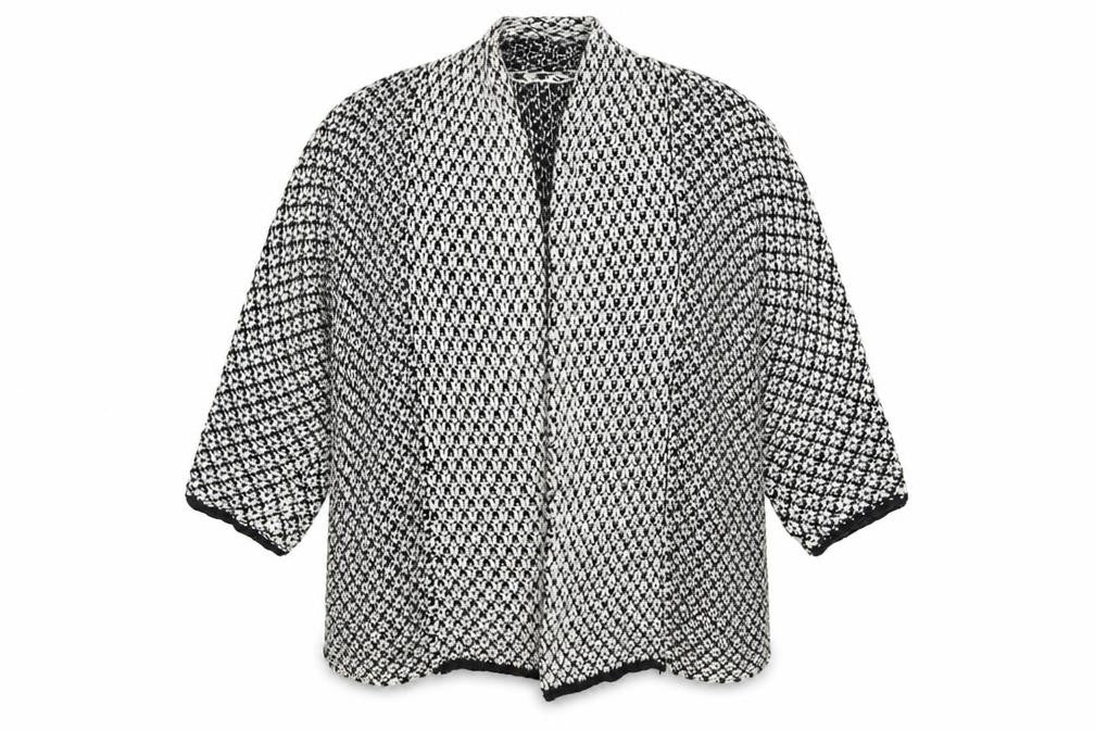 Preworn Womens Black Houndstooth  Cardigan Jumper Size L