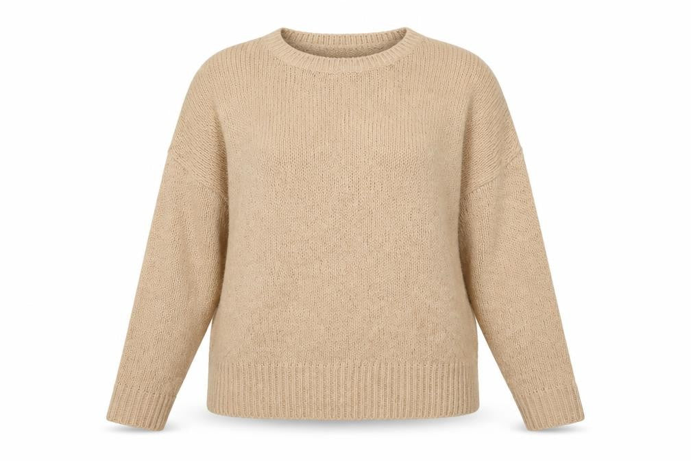 Front view of New Look women’s beige knit jumper, size M