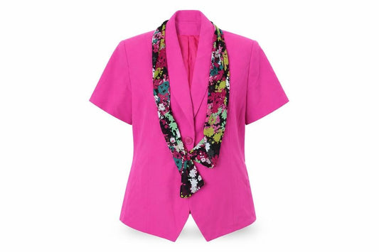 Front view of Gray Osbourn women’s pink jacket, size UK 20