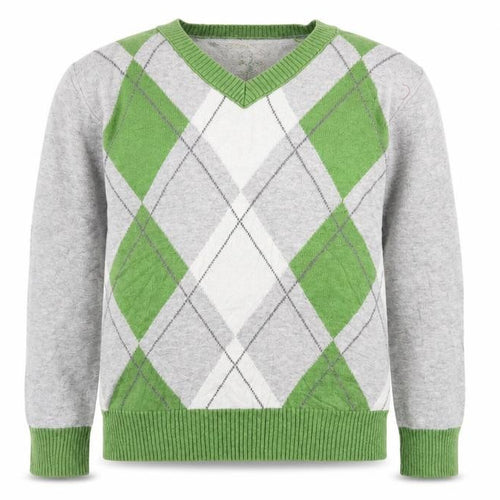 Next  Girls Grey Argyle/Diamond  Pullover Jumper Size 6 Years