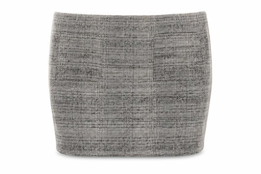 Front view of Next women’s grey paisley a-line skirt, size UK 14