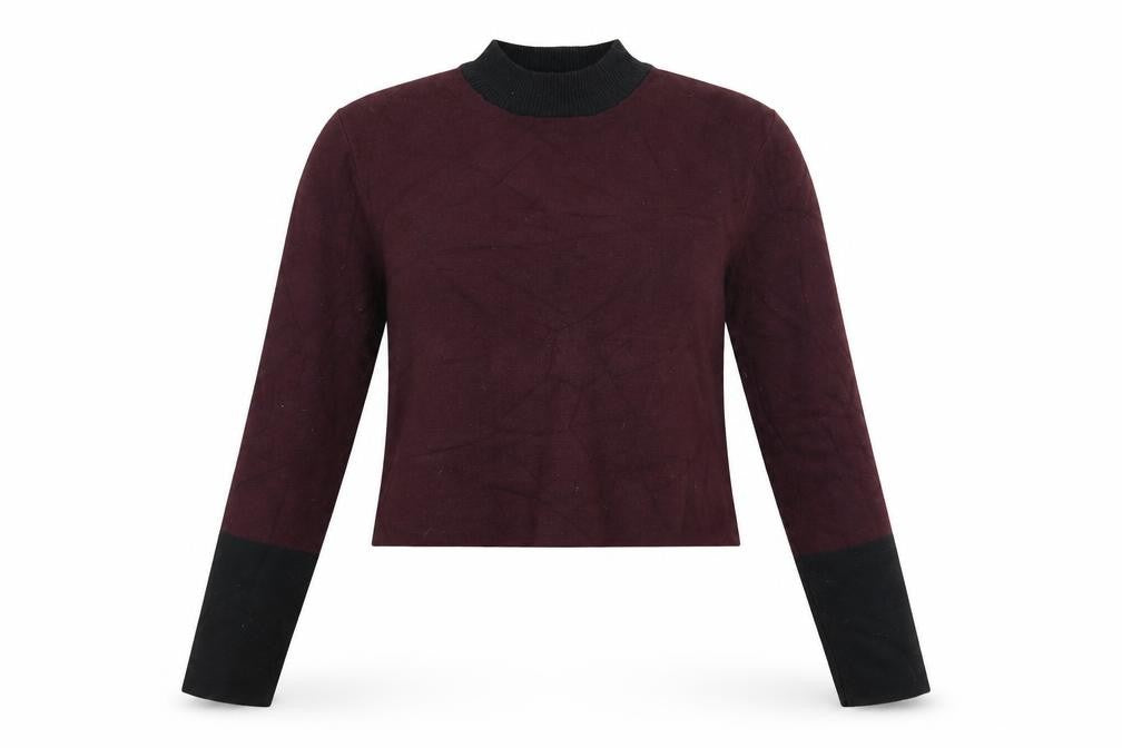 Front view of New Look women’s purple jumper, size UK 16